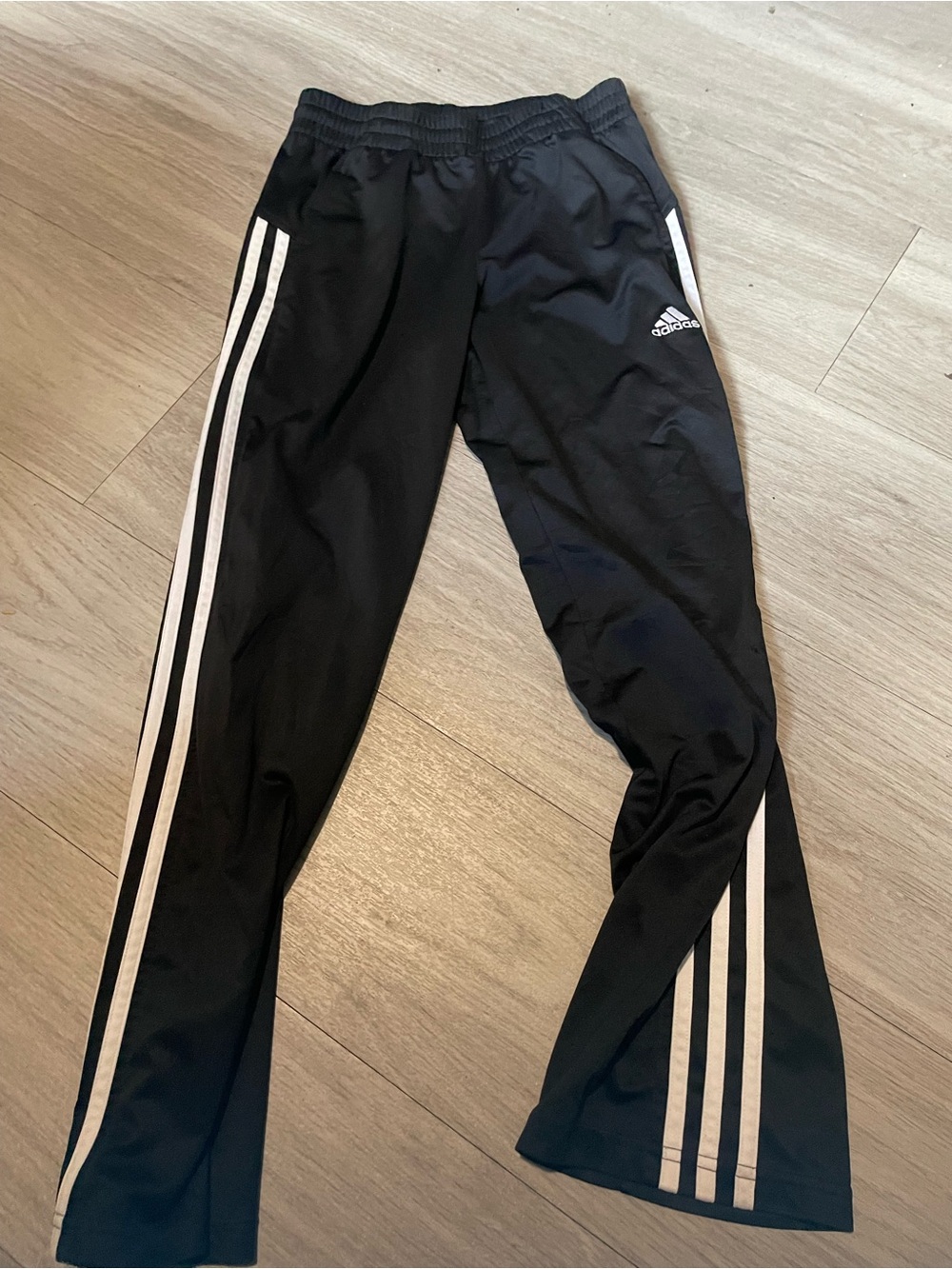 adidas Black Joggers with White Side Stripes
